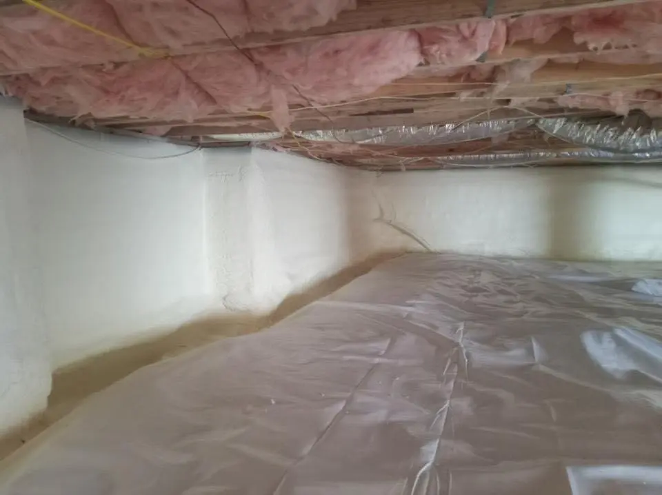 Crawl space encapsulation with closed-cell spray foam for Storm Damage Roof Repair in Thibodaux